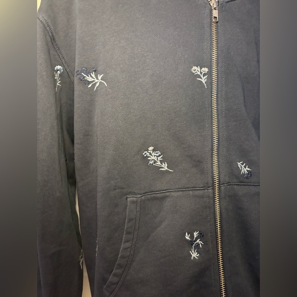 NWT Driftwood full zip embroidered hoodie in blue bouquet - Picture 2 of 10